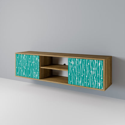 Mobile TV a 2 ante TURQUOISE RAIN in effetto rovere