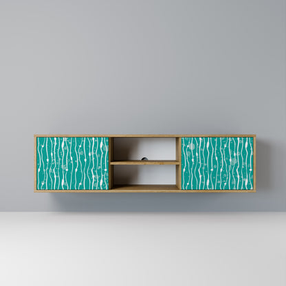 Mobile TV a 2 ante TURQUOISE RAIN in effetto rovere