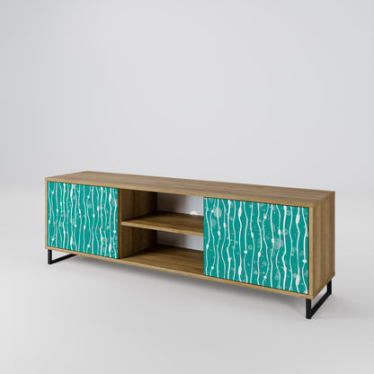 Mobile TV a 2 ante TURQUOISE RAIN in effetto rovere