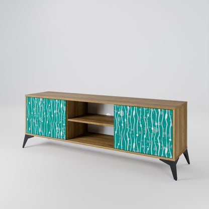 Mobile TV a 2 ante TURQUOISE RAIN in effetto rovere
