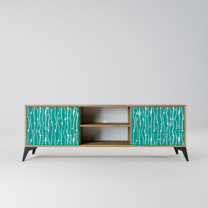 Mobile TV a 2 ante TURQUOISE RAIN in effetto rovere