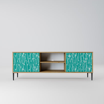 Mobile TV a 2 ante TURQUOISE RAIN in effetto rovere