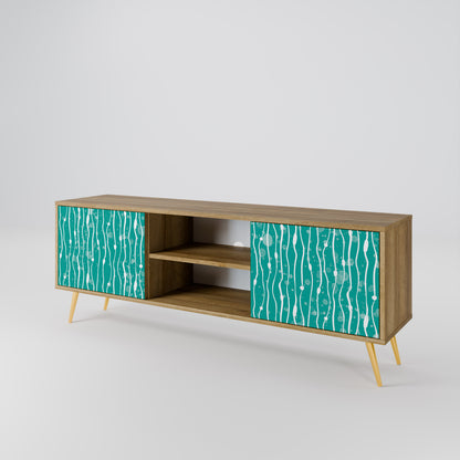 Mobile TV a 2 ante TURQUOISE RAIN in effetto rovere