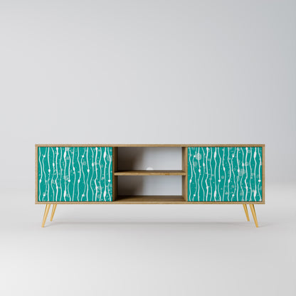 Mobile TV a 2 ante TURQUOISE RAIN in effetto rovere