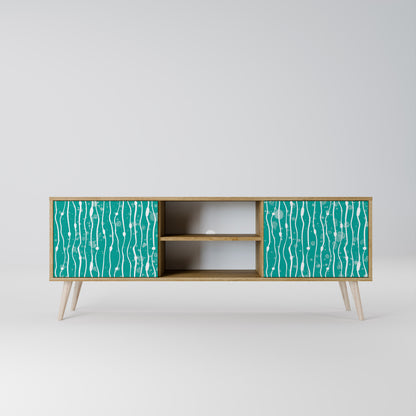 Mobile TV a 2 ante TURQUOISE RAIN in effetto rovere
