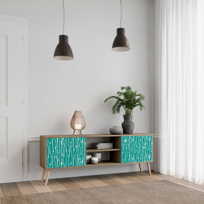 Mobile TV a 2 ante TURQUOISE RAIN in effetto rovere