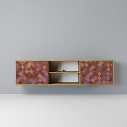 Mobile TV a 2 ante PAINTED SQUARES in effetto rovere