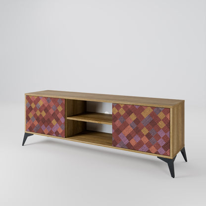 Mobile TV a 2 ante PAINTED SQUARES in effetto rovere