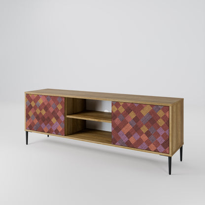 Mobile TV a 2 ante PAINTED SQUARES in effetto rovere
