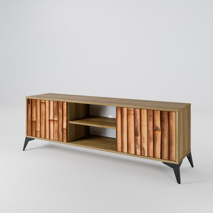 Mobile TV a 2 ante in legno naturale effetto rovere