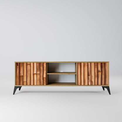 Mobile TV a 2 ante in legno naturale effetto rovere