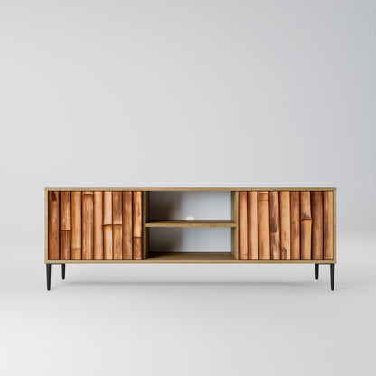 Mobile TV a 2 ante in legno naturale effetto rovere