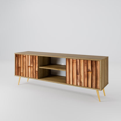 Mobile TV a 2 ante in legno naturale effetto rovere