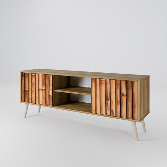 Mobile TV a 2 ante in legno naturale effetto rovere