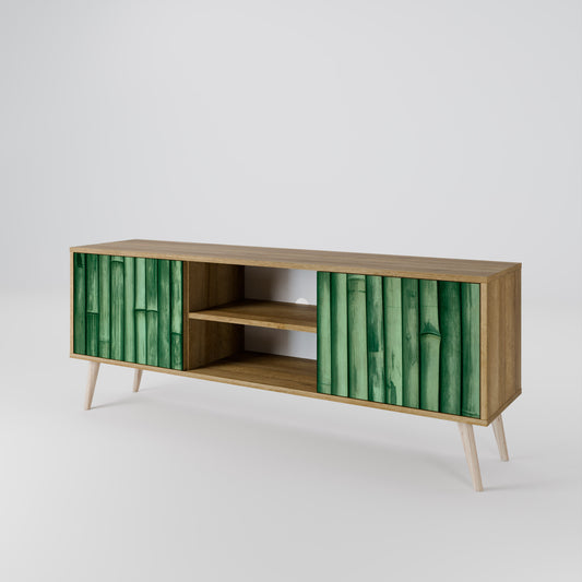 Mobile TV a 2 ante NATURAL GREEN effetto rovere