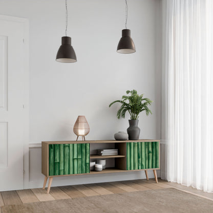 Mobile TV a 2 ante NATURAL GREEN effetto rovere