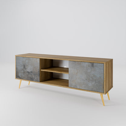 Mobile TV a 2 ante CONCRETE WALL in effetto rovere