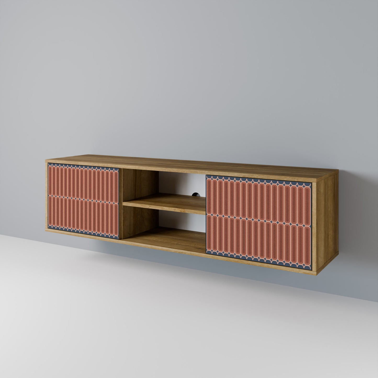 HYPNOTIC GATE 2-Door TV Stand in Oak Effect