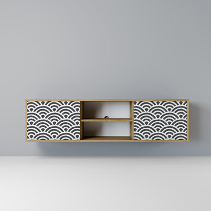 GLOOMY HOST 2-Door TV Stand in Oak Effect