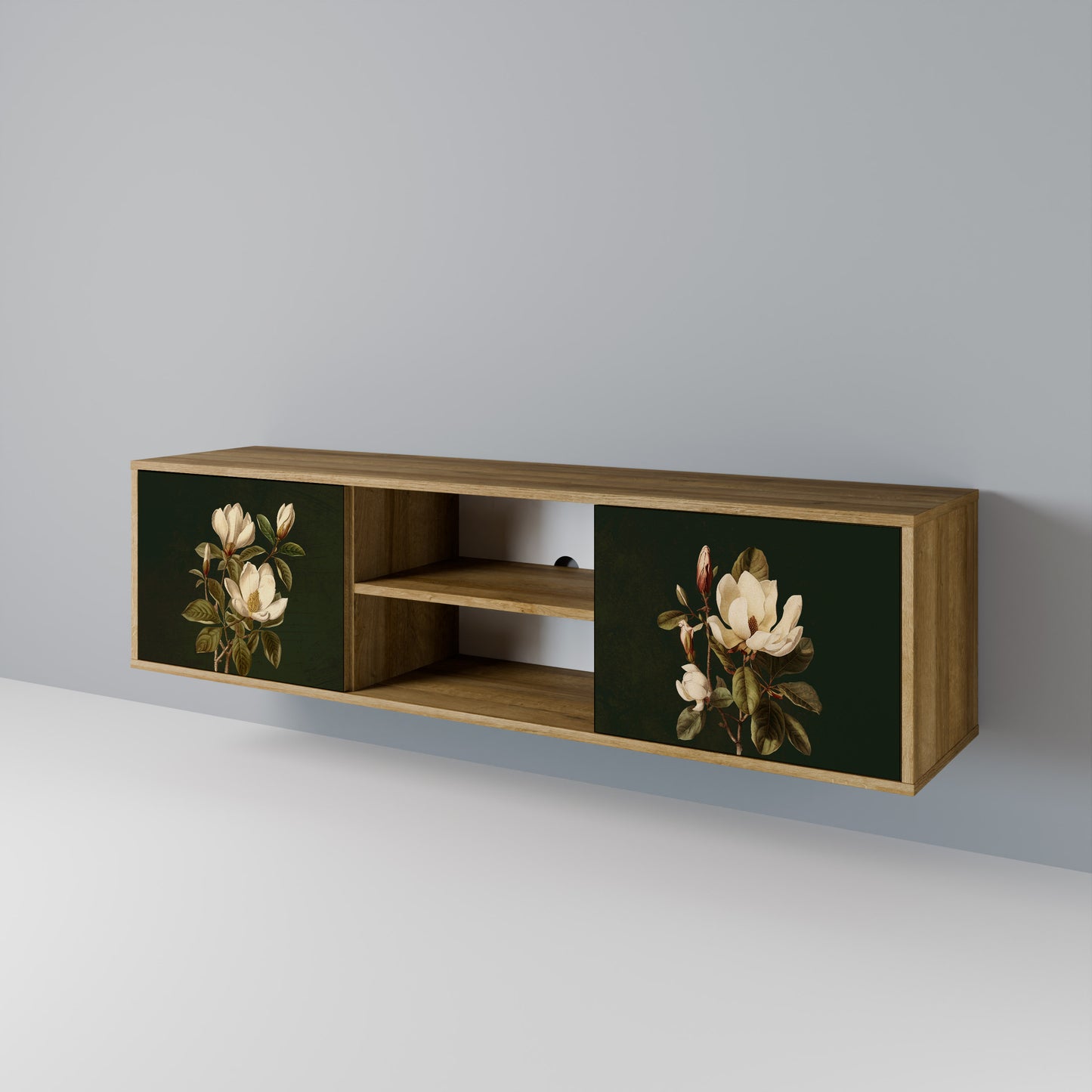 Mobile TV FLORAL NOIR a 2 ante effetto rovere