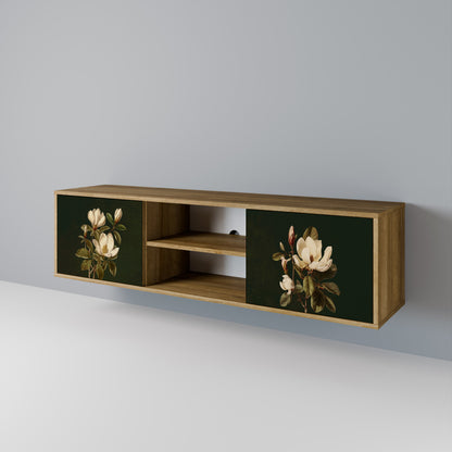 Mobile TV FLORAL NOIR a 2 ante effetto rovere