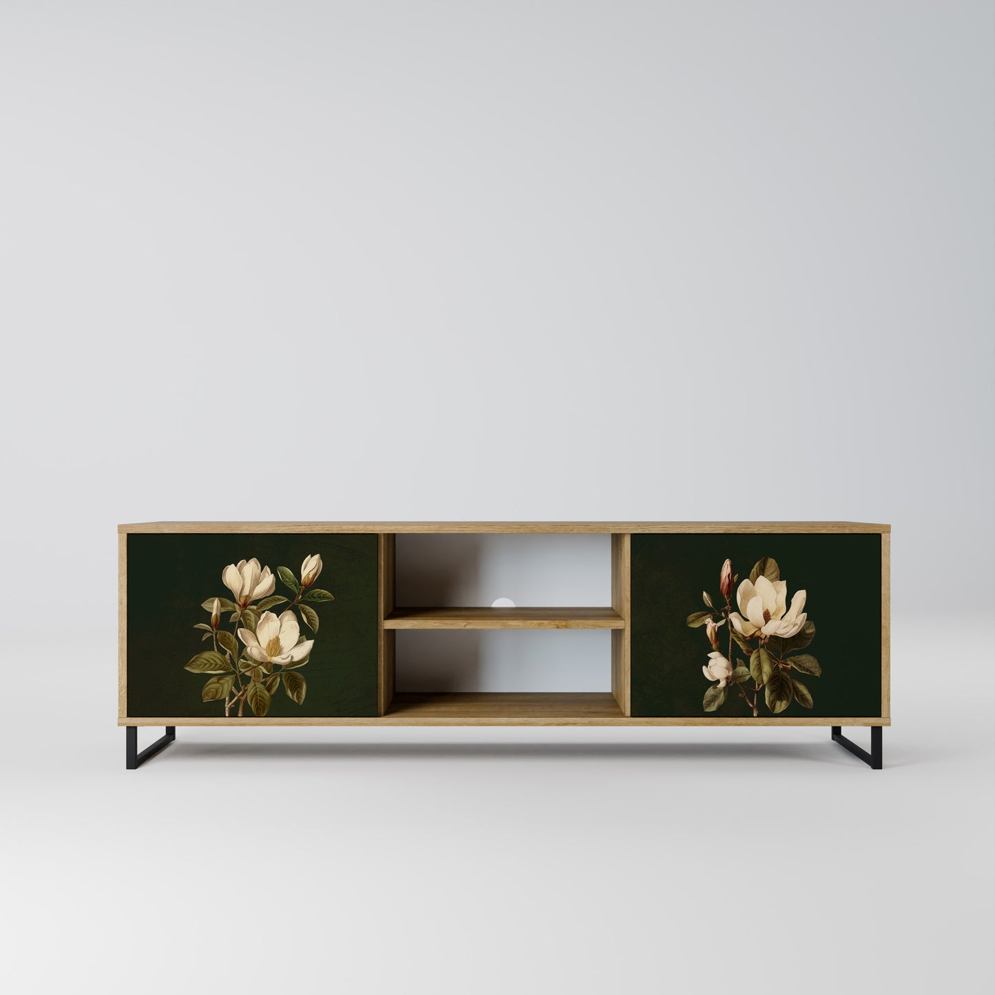 Mobile TV FLORAL NOIR a 2 ante effetto rovere