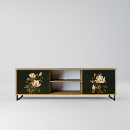 Mobile TV FLORAL NOIR a 2 ante effetto rovere