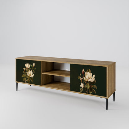Mobile TV FLORAL NOIR a 2 ante effetto rovere