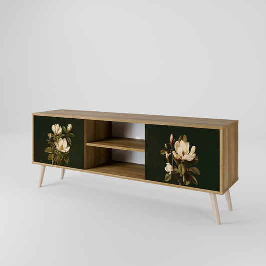 Mobile TV FLORAL NOIR a 2 ante effetto rovere