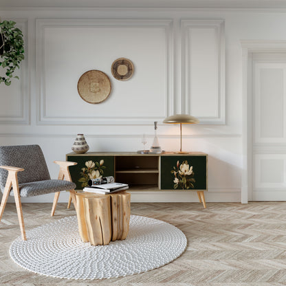 Mobile TV FLORAL NOIR a 2 ante effetto rovere