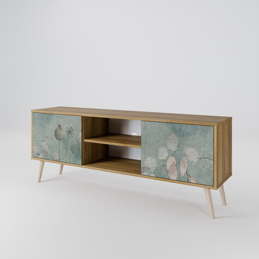 NIGHT LADY 2-Door TV Stand in Oak Effect