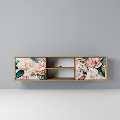Mobile TV a 2 ante FLORAL GRACE in effetto rovere