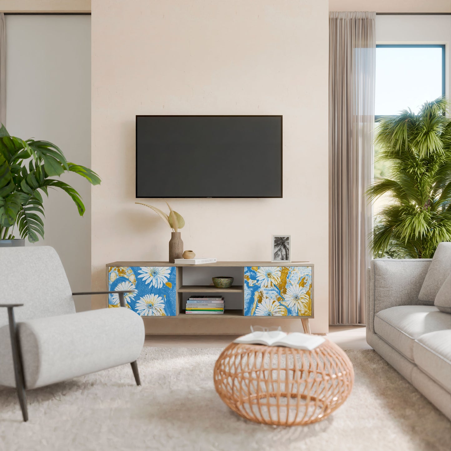 Mobile TV DAISY LUXE a 2 ante effetto rovere
