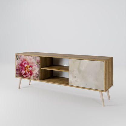 PEONY WHISPER 2-Door TV Stand in Oak Effect