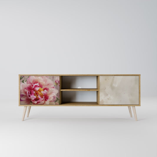 PEONY WHISPER 2-Door TV Stand in Oak Effect