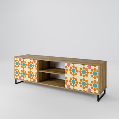 Mobile TV a 2 ante FLORAL DECOR in effetto rovere
