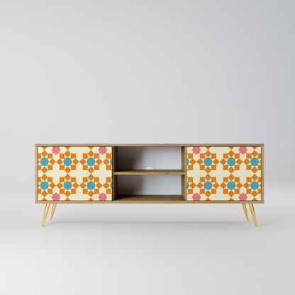 Mobile TV a 2 ante FLORAL DECOR in effetto rovere