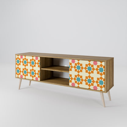 Mobile TV a 2 ante FLORAL DECOR in effetto rovere