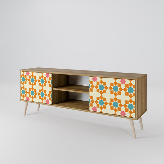 Mobile TV a 2 ante FLORAL DECOR in effetto rovere