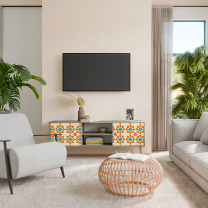 Mobile TV a 2 ante FLORAL DECOR in effetto rovere