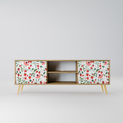 Mobile TV a 2 ante FLOWERS AND STRAWBERRIES in effetto rovere