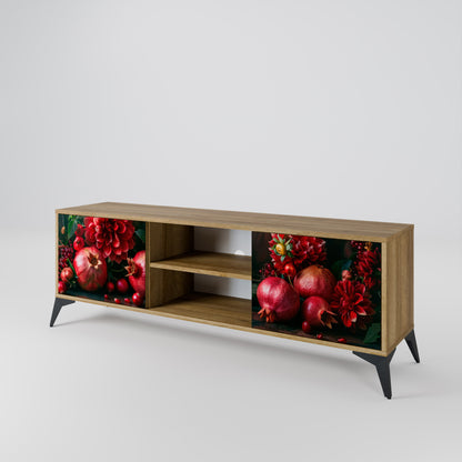Mobile TV a 2 ante DAHLIAS AND POMEGRANATES in effetto rovere