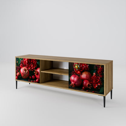Mobile TV a 2 ante DAHLIAS AND POMEGRANATES in effetto rovere
