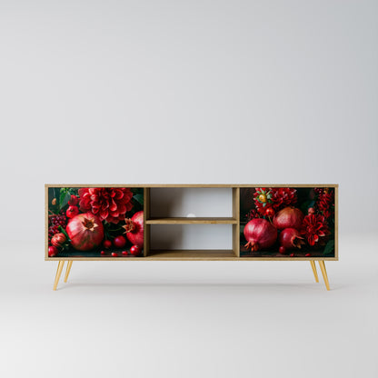 Mobile TV a 2 ante DAHLIAS AND POMEGRANATES in effetto rovere