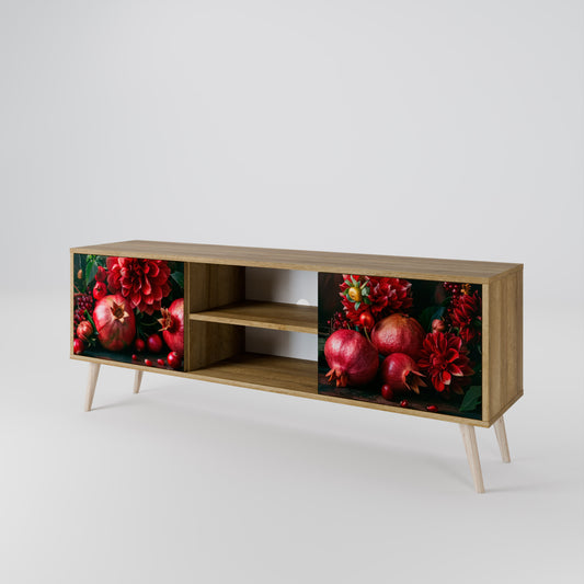 Mobile TV a 2 ante DAHLIAS AND POMEGRANATES in effetto rovere