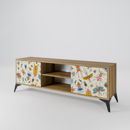 Mobile TV a 2 ante COLORFUL INSETTI in effetto rovere