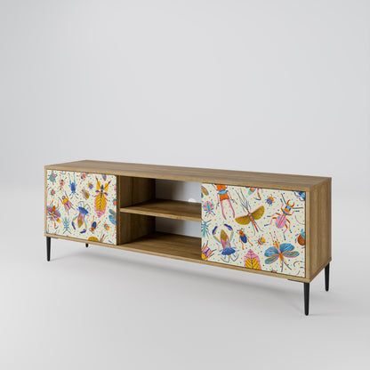 Mobile TV a 2 ante COLORFUL INSETTI in effetto rovere