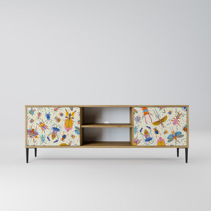 Mobile TV a 2 ante COLORFUL INSETTI in effetto rovere
