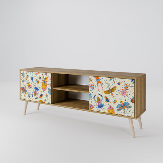 Mobile TV a 2 ante COLORFUL INSETTI in effetto rovere