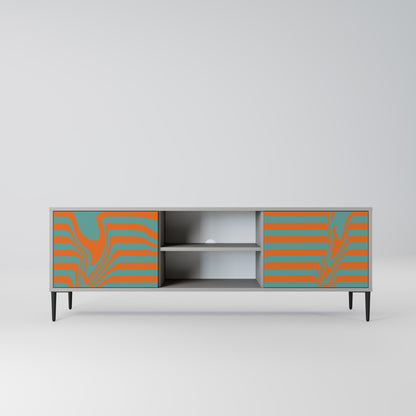 LINE COLLAPSE 2-Door TV Stand in Grey Finish